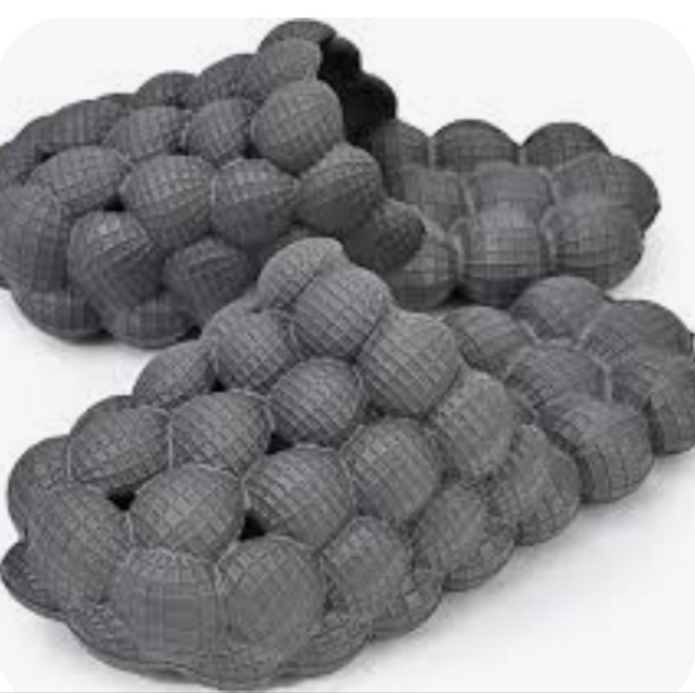 New! Blue Gray Bubble Slide Slipper Shoes 37-38 Unisex Crocs